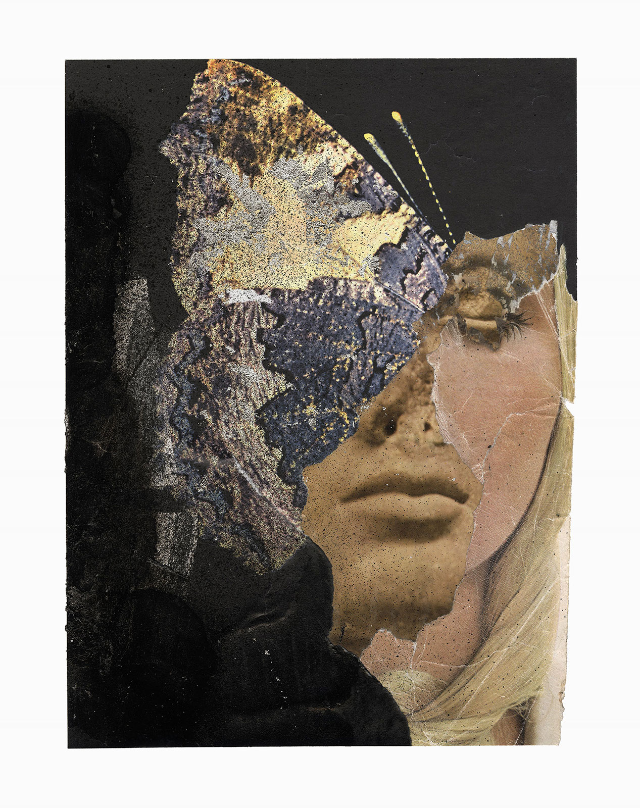 Resurrection Dream
(25,5 cm x 32 cm), collage, silver leaf, acrylic on paper, 2018 