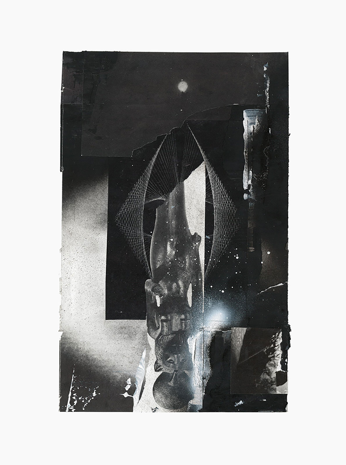 Gutter Magik series
(30,5 cm x 41 cm), acrylic, glitter, collage on paper, 2015 