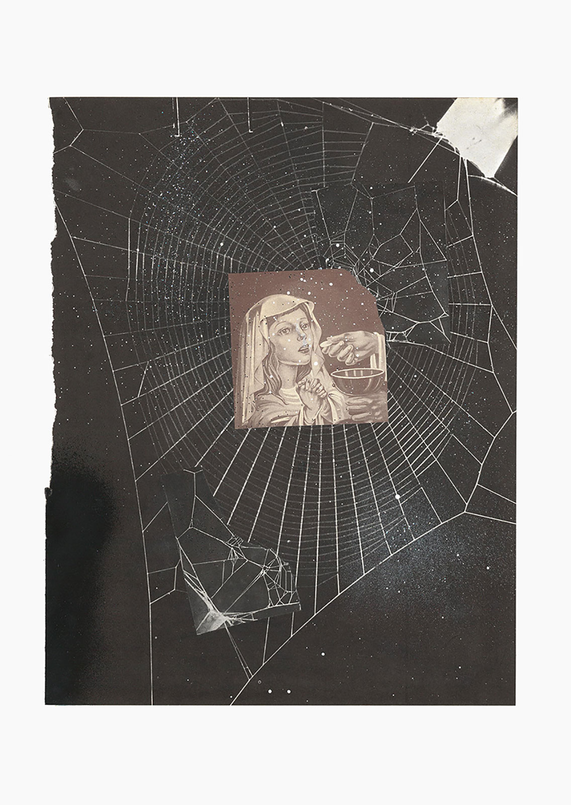 Gutter Magik series
(25,5 cm x 36 cm), acrylic, glitter, collage on paper, 2015 