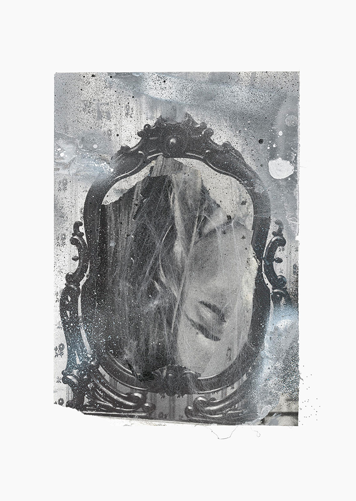 Gutter Magik series
(25,5 cm x 36 cm), acrylic, glitter, tainted cotton, collage on paper, 2015 