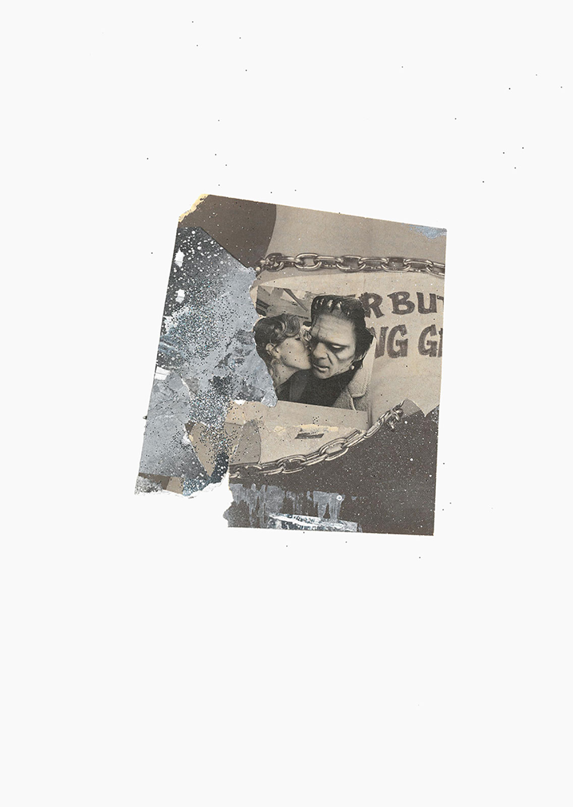 Gutter Magik series
(30,5 cm x 41 cm), acrylic, glitter, collage on paper, 2015 