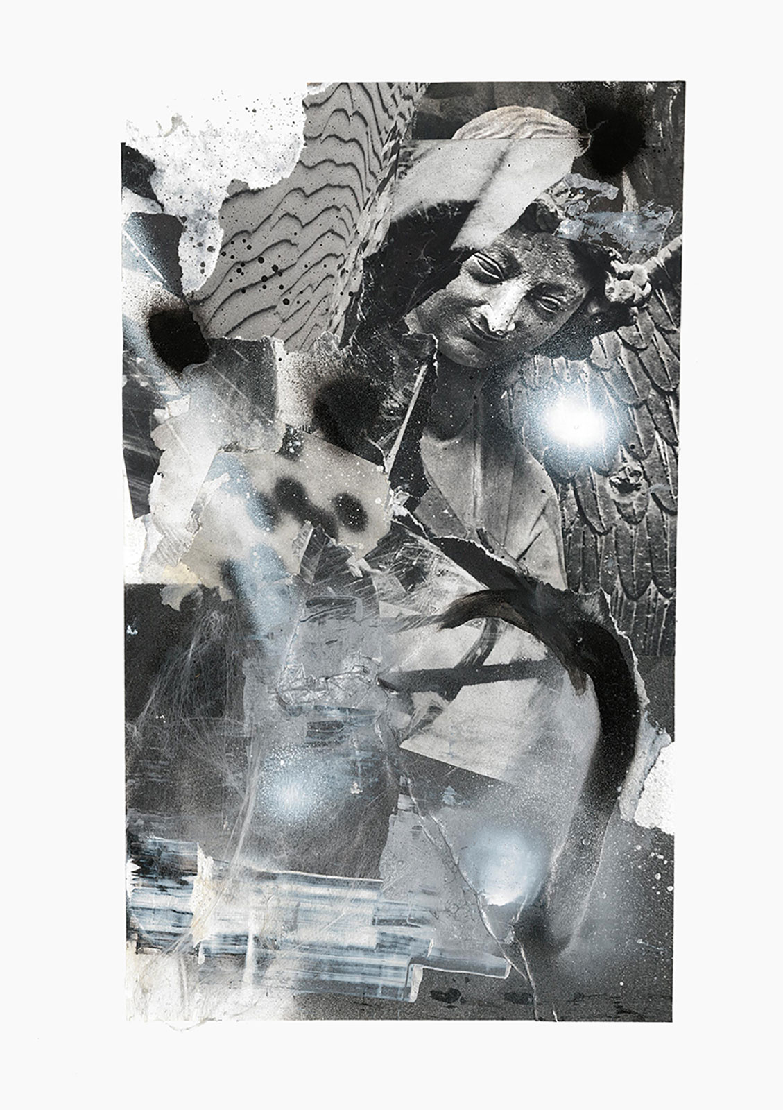 Gutter Magik series
(36 cm x 51 cm), acrylic, glitter, tainted cotton, collage on paper, 2015 