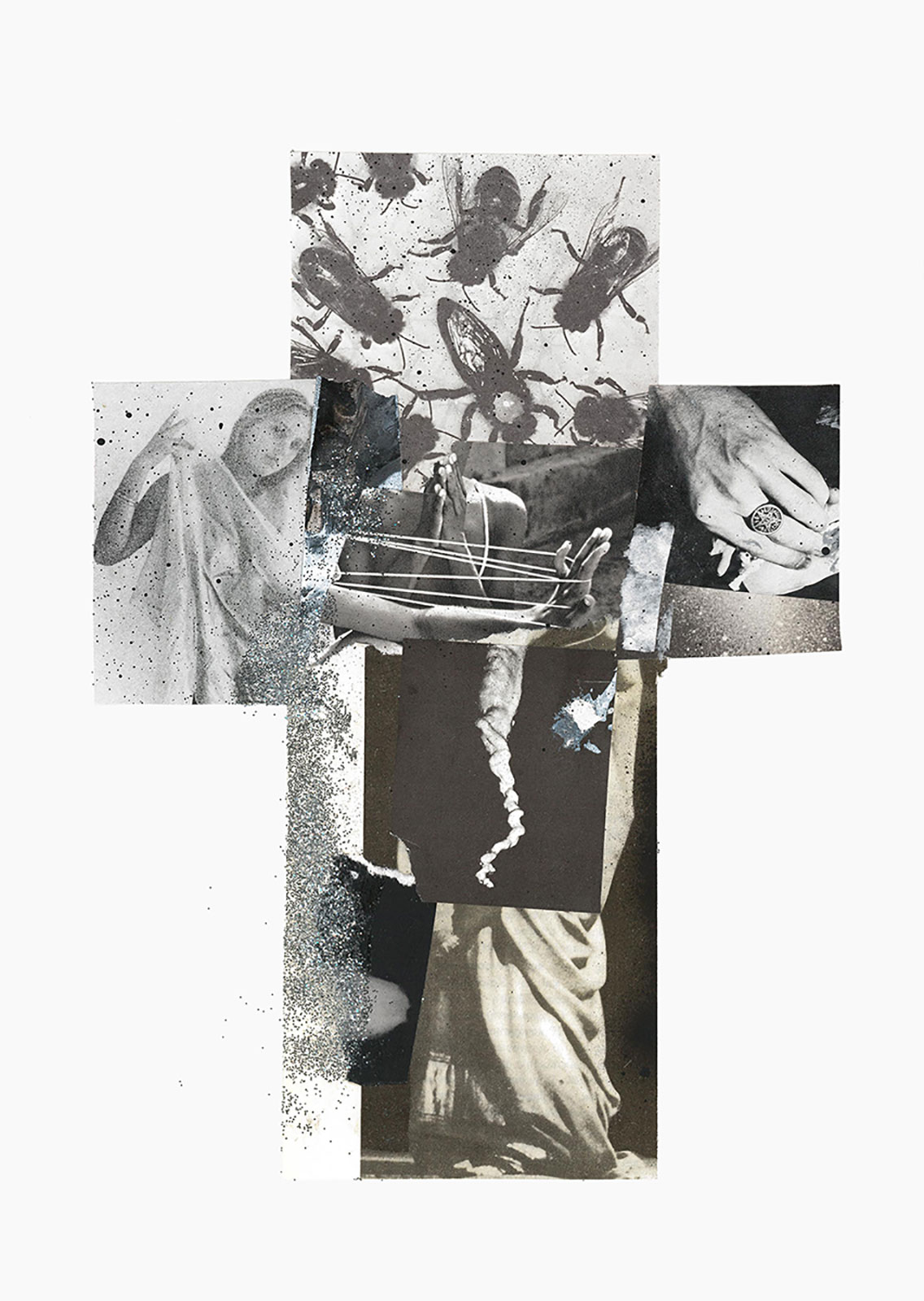 Gutter Magik series
(25,5 cm x 36 cm), acrylic, glitter, collage on paper, 2015 