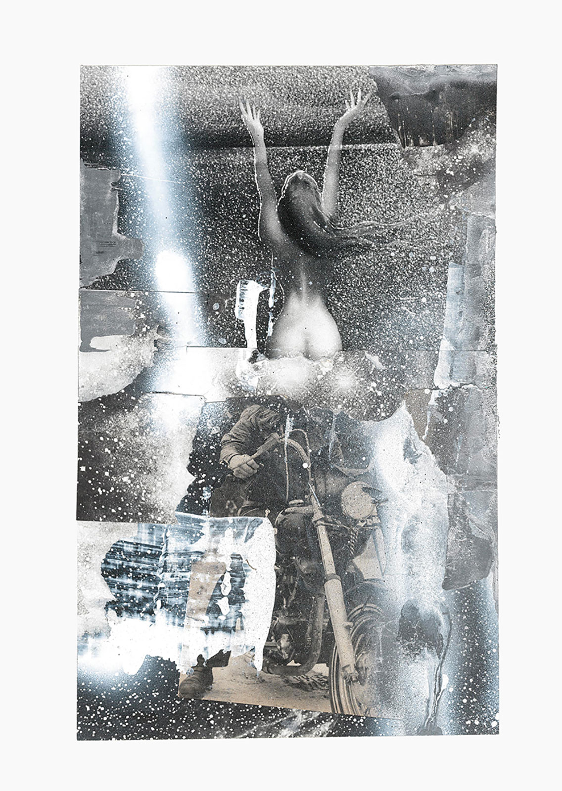 Gutter Magik series
(25,5 cm x 36 cm), acrylic, glitter, collage on paper, 2015 