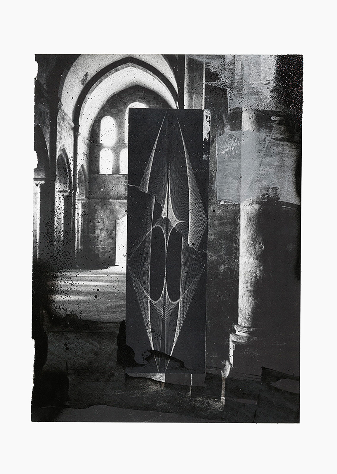 Gutter Magik series
(25,5 cm x 36 cm), acrylic, glitter, collage on paper, 2015 