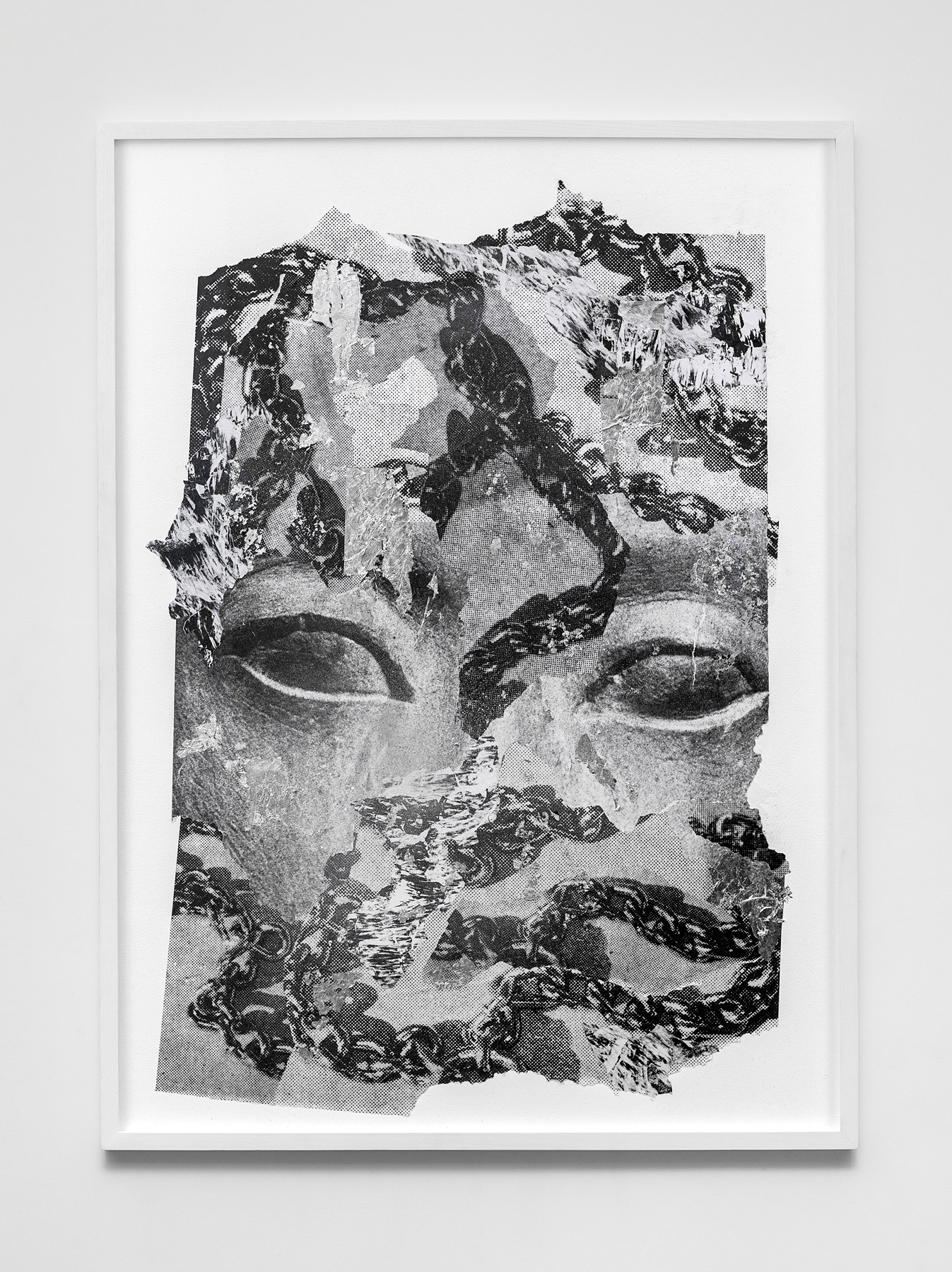 Postcard From Five Lost Years 
(80 cm x 110 cm), collage, silver leaf, acrylic on MDF, 2017 