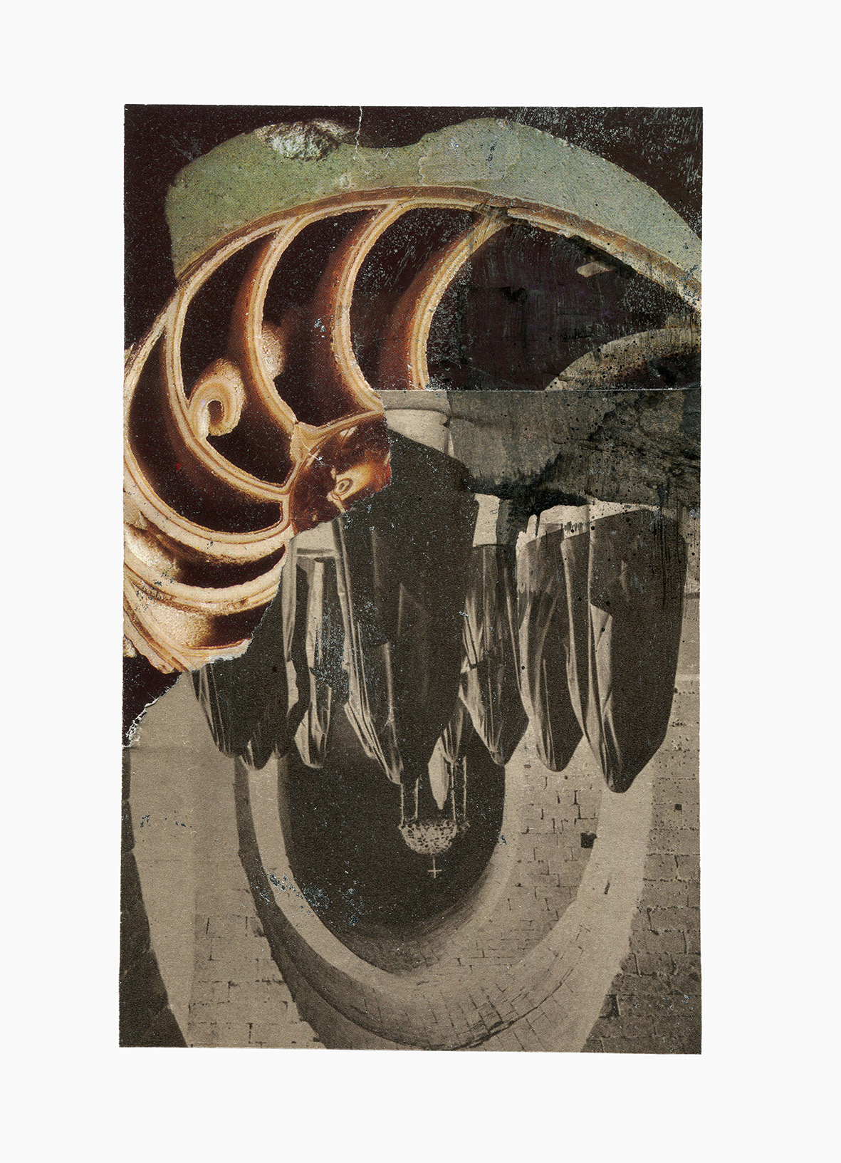 Cathedral Soul series
(15 cm x 21 cm), collage, silver leaf, acrylic on paper, 2020 