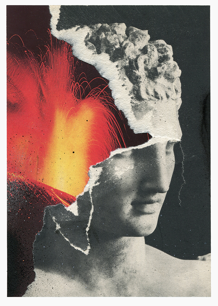 Spell Rider series
(15 cm x 21 cm), collage, acrylic on paper, 2023 