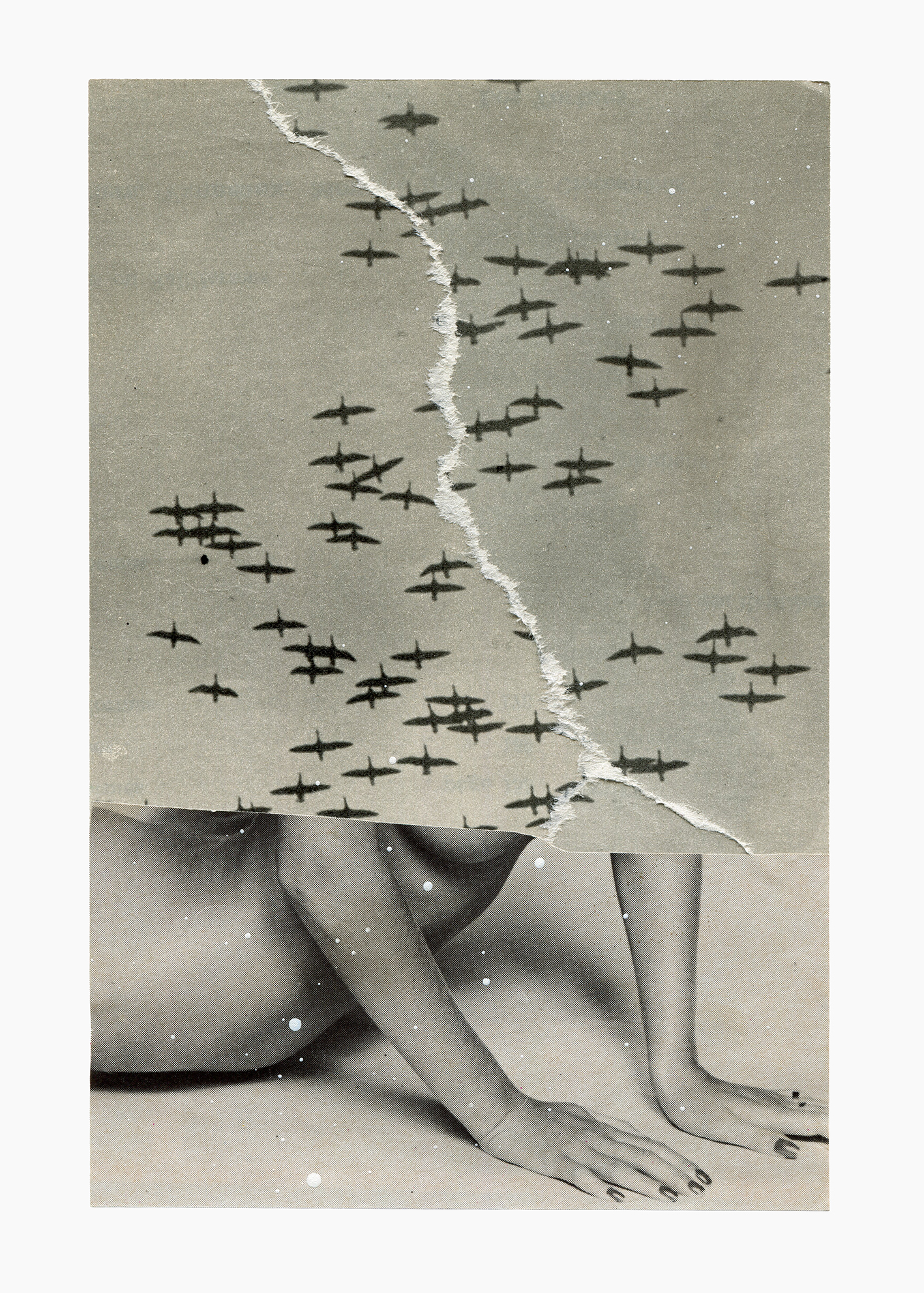 Secret Daylight Of A Vampire Wasteland series
(15 cm x 21 cm), collage, acrylic on paper, 2024 