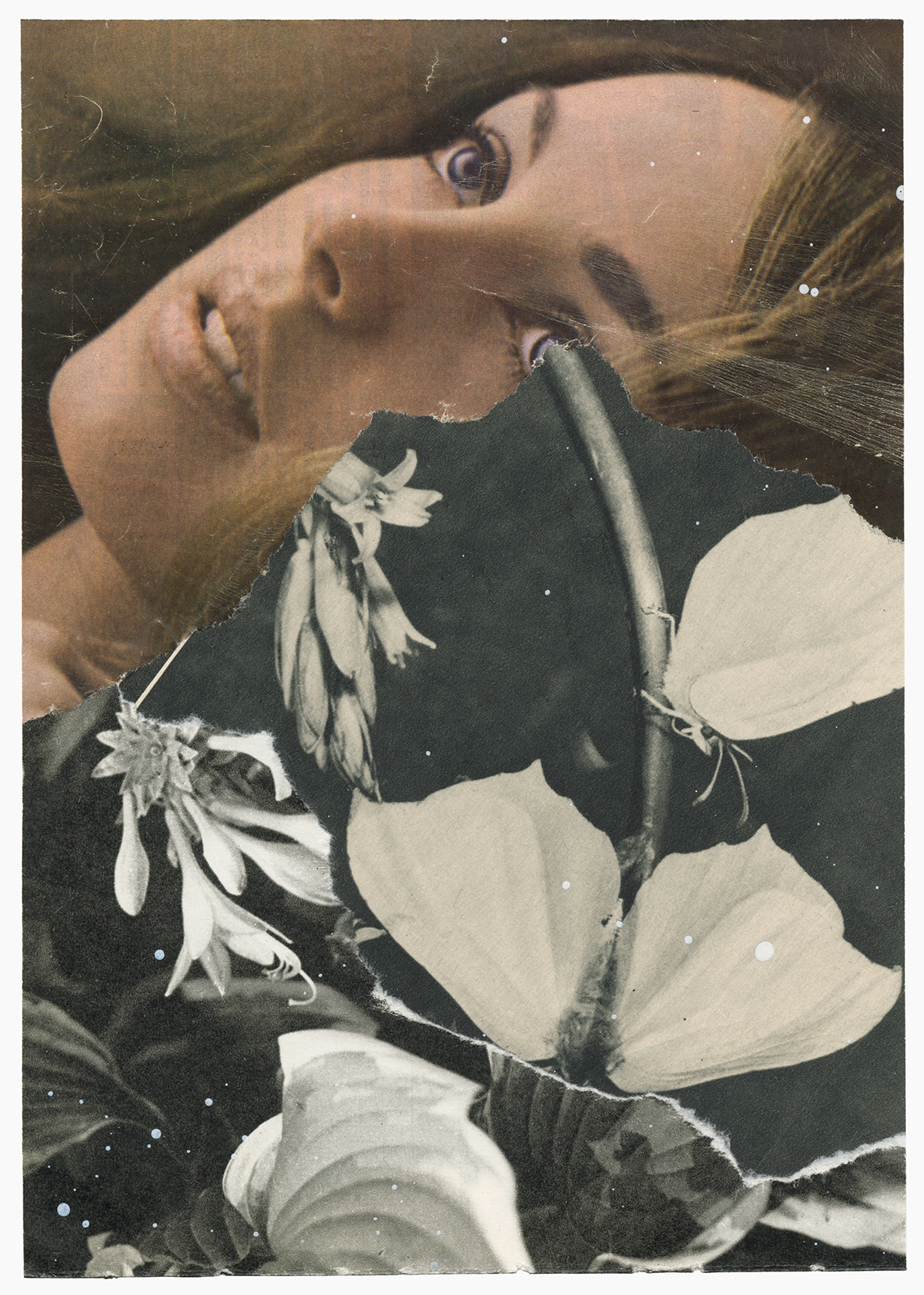 Under Blood Rain In Marble Maze series
(15 cm x 21 cm), collage, acrylic on paper, 2025 