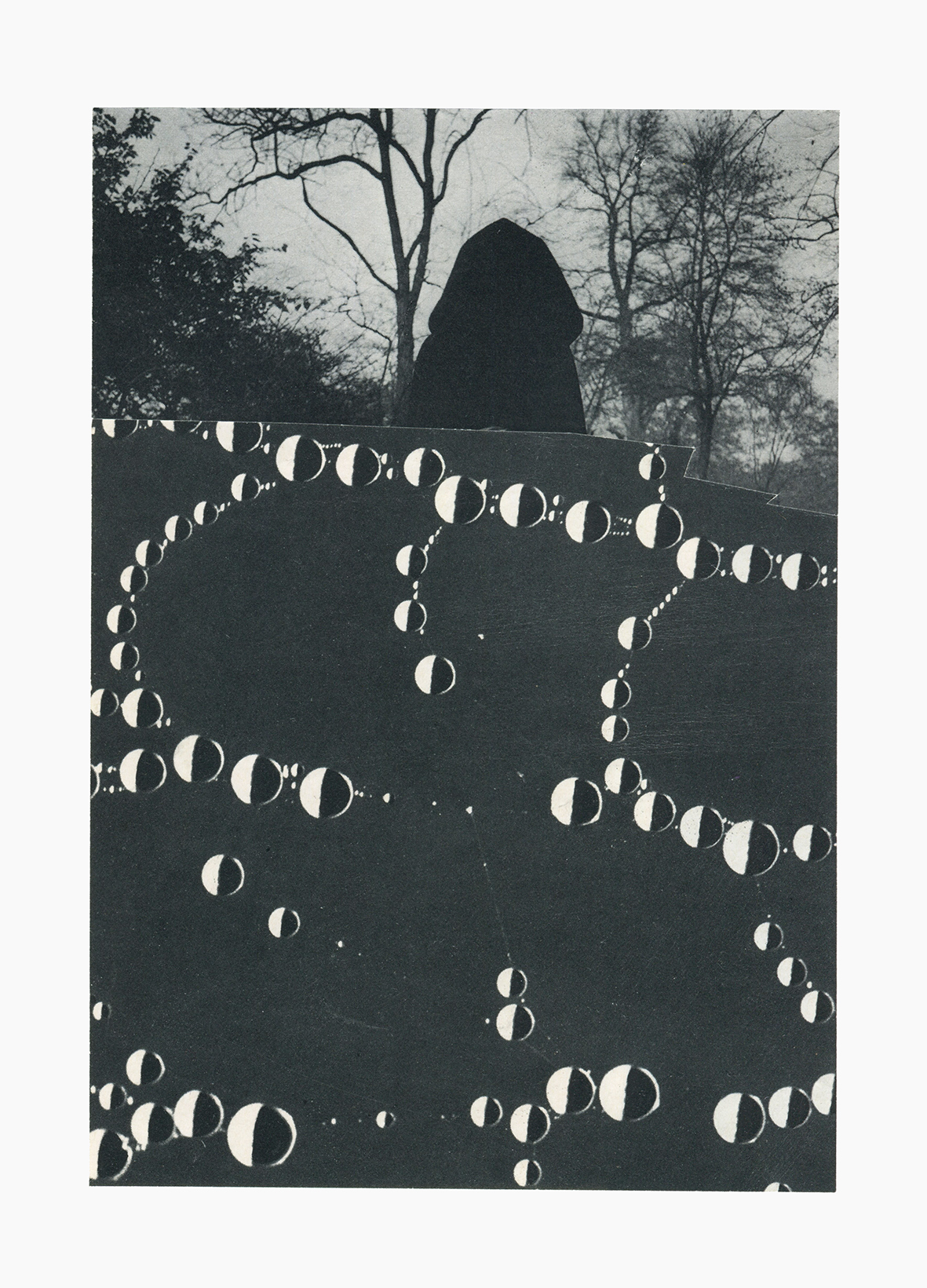 Under Blood Rain In Marble Maze series
(15 cm x 21 cm), collage on paper, 2025 