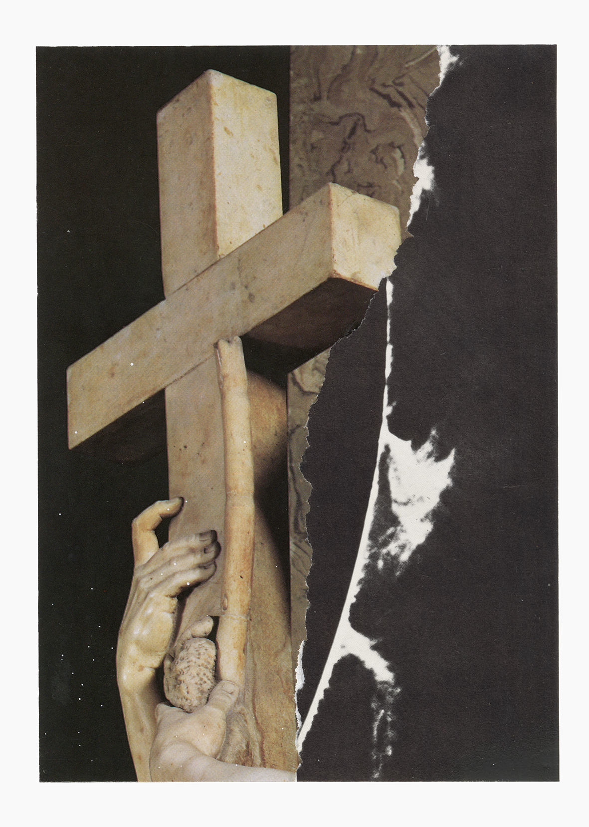 Under Blood Rain In Marble Maze series
(15 cm x 21 cm), collage, acrylic on paper, 2025 