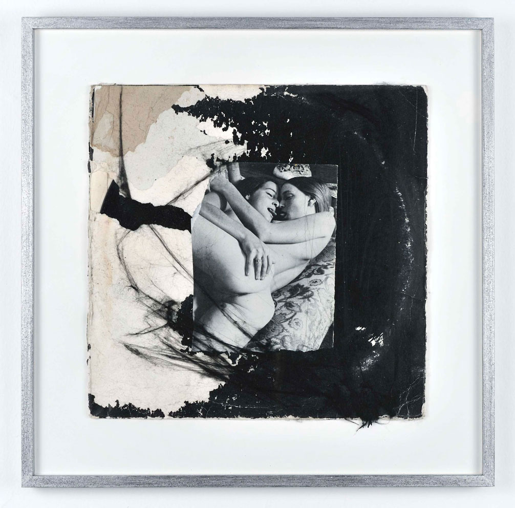 A Piece Of Candle, The Taste Of Speed, The Eternal
(31 cm x 31 cm), collage, tainted cotton on found record sleeve, 2012 