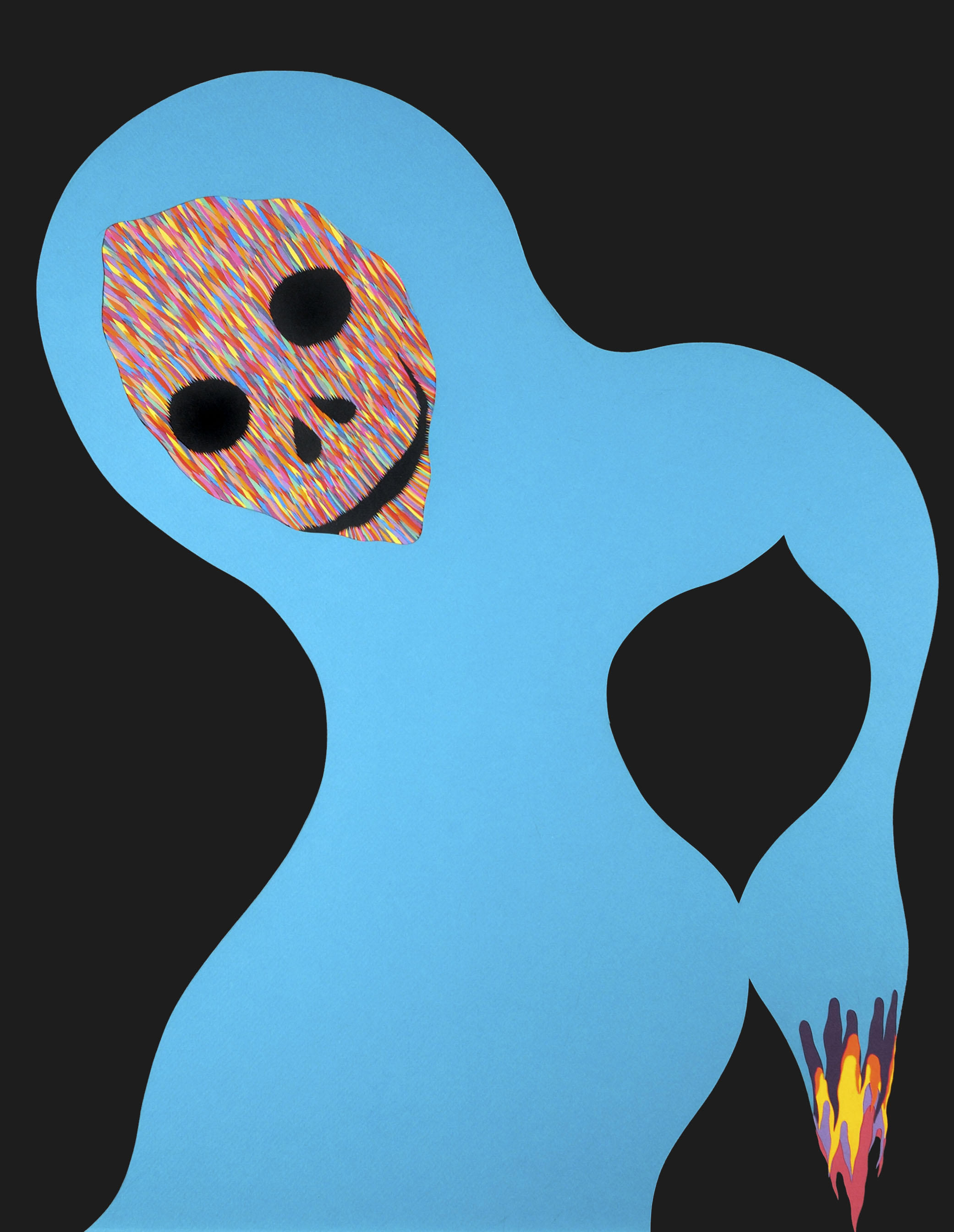 Girl + Death
(50 cm x 65 cm), paper cut-out collage, 2010 