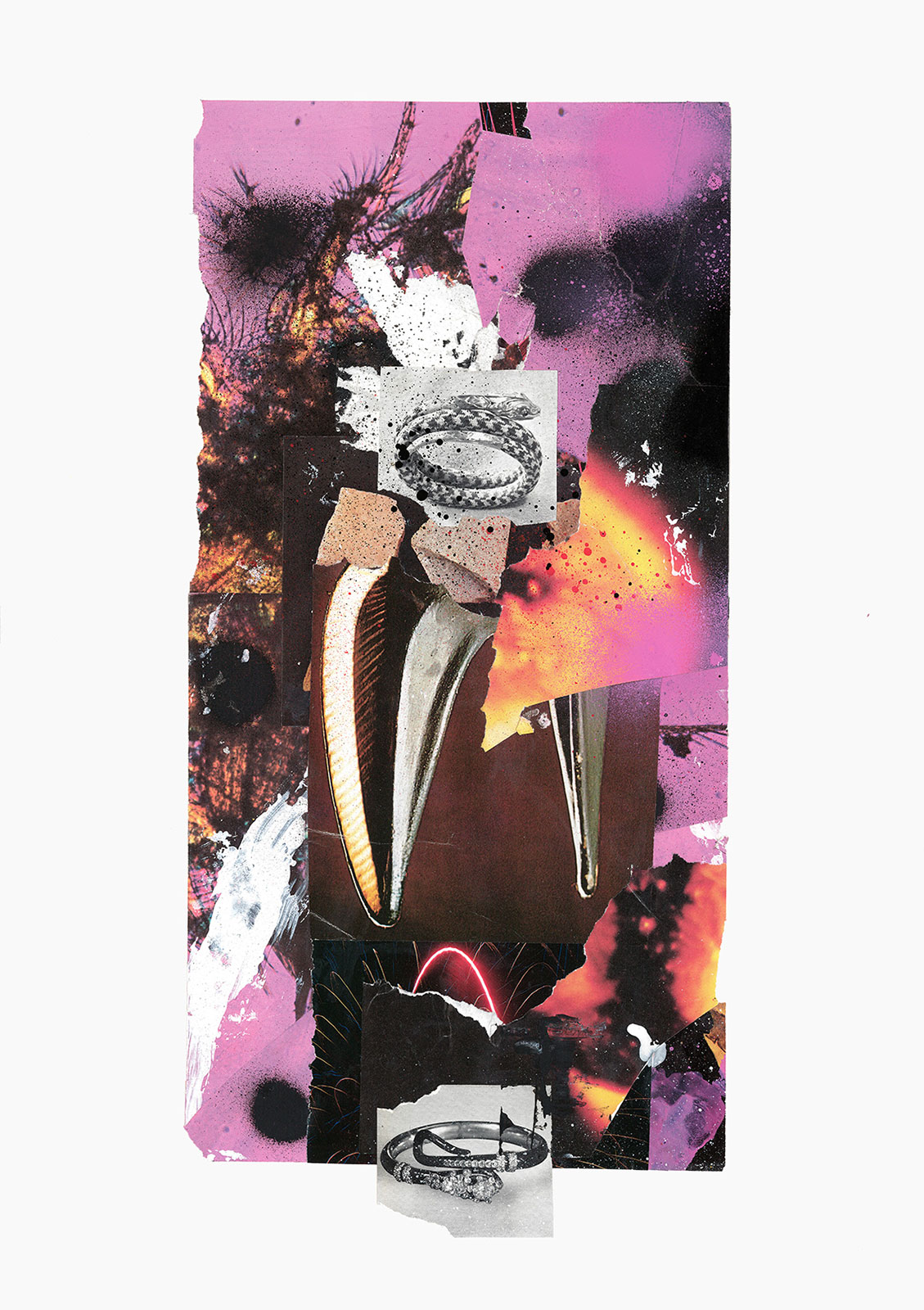 Gutter Magik Revisited series
(36 cm x 51 cm), acrylic, collage on paper, 2015 