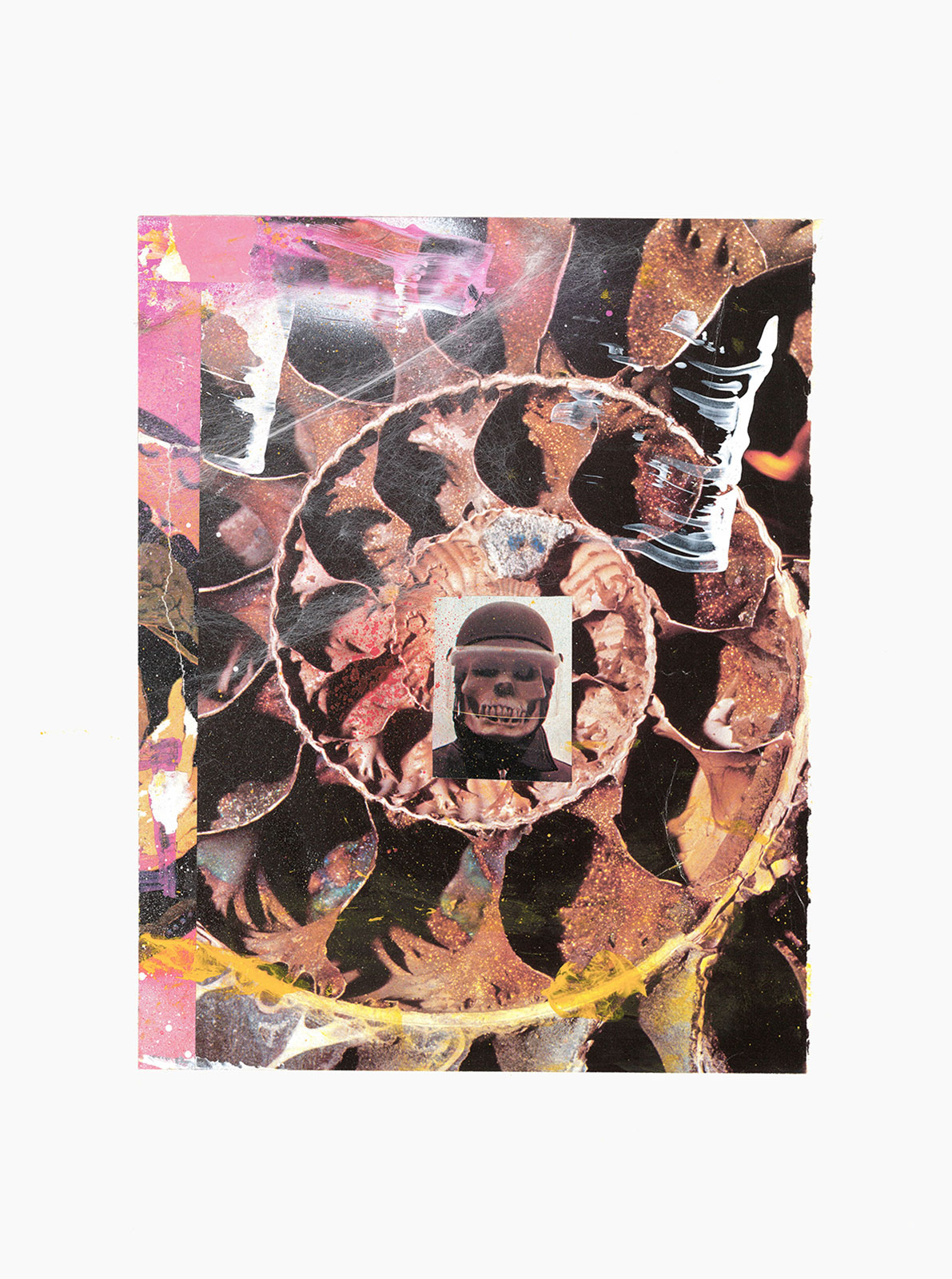 Gutter Magik Revisited series
(30,5 cm x 41 cm), acrylic, tainted cotton, collage on paper, 2015 