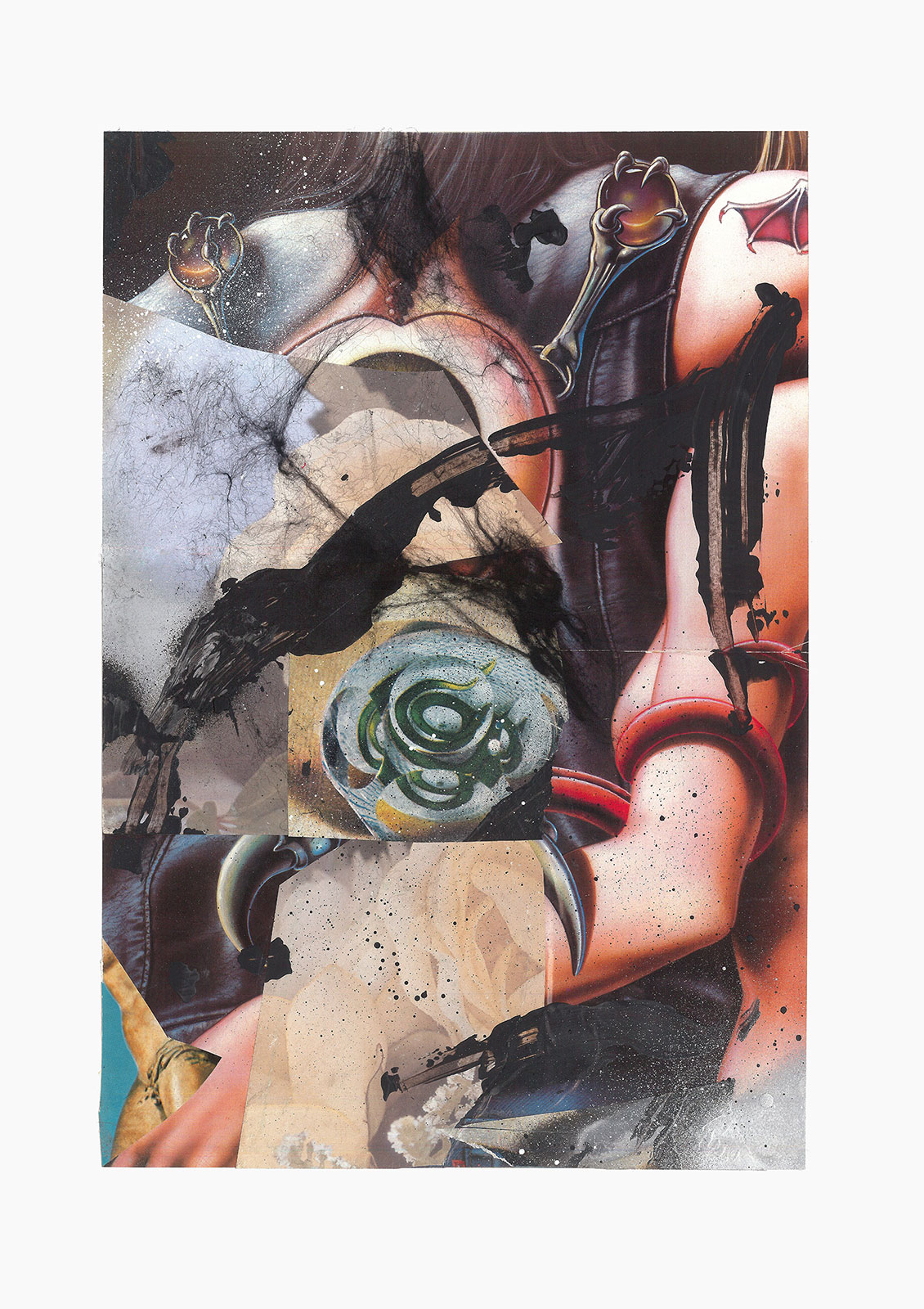 Gutter Magik Revisited series
(36 cm x 51 cm), acrylic, tainted cotton, collage on paper, 2015 