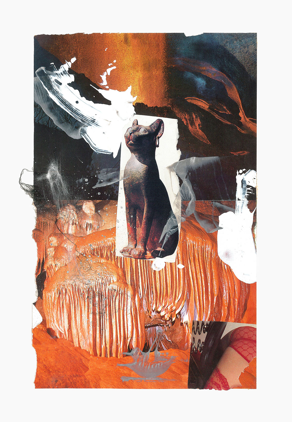 Gutter Magik Revisited series
(36 cm x 51 cm), acrylic, tainted cotton, collage on paper, 2016 