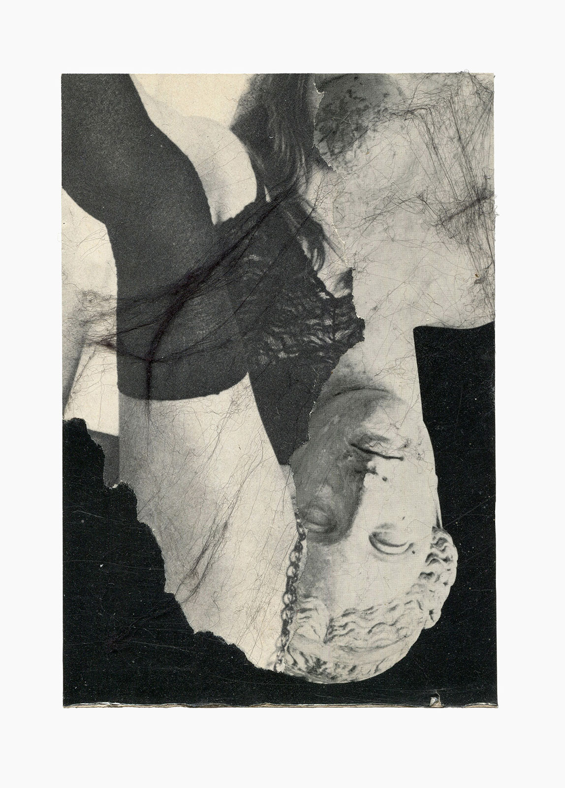 Inner Night series
(15 cm x 21 cm), collage, acrylic, tainted cotton on paper, 2018 