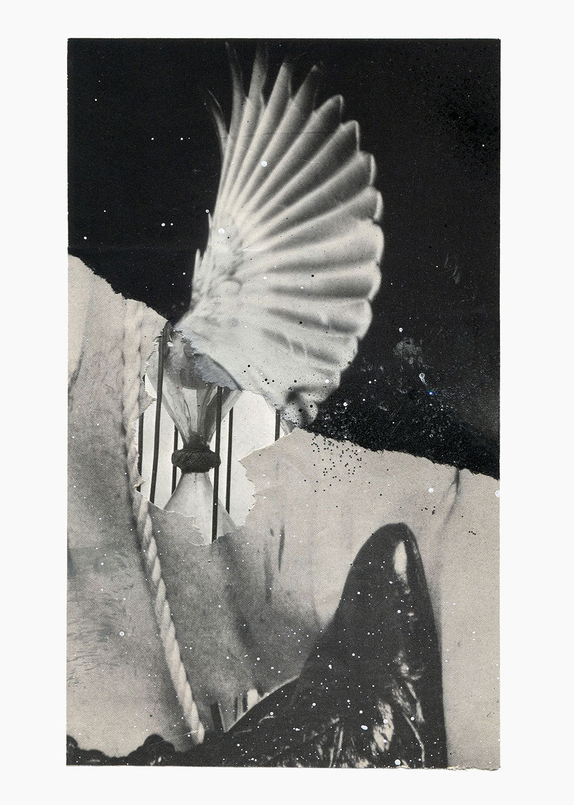 Inner Night series
(15 cm x 21 cm), collage, acrylic, glitter on paper, 2018 