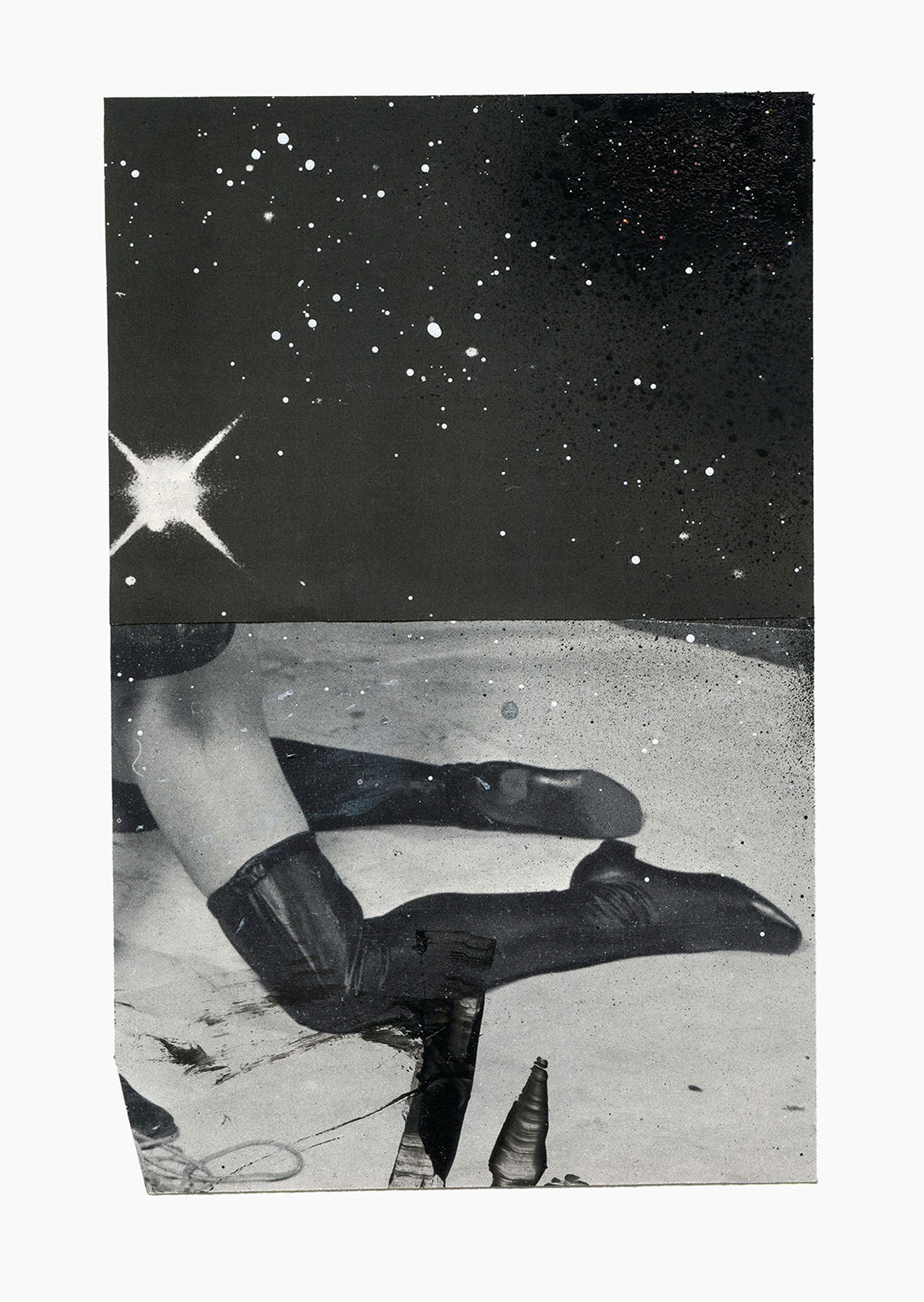 Inner Night series
(15 cm x 21 cm), collage, acrylic, glitter on paper, 2018 