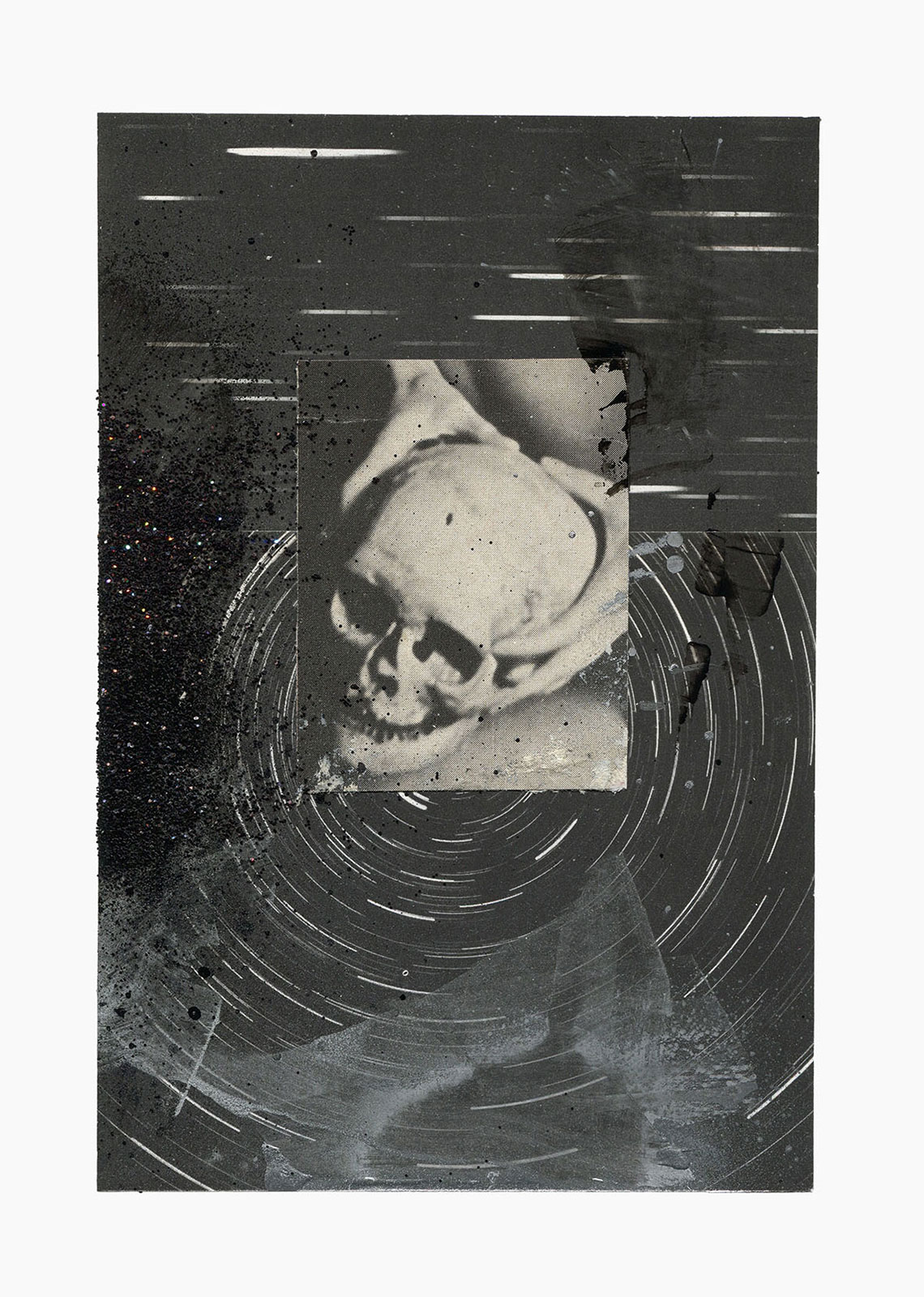 Inner Night series
(15 cm x 21 cm), collage, acrylic, glitter on paper, 2018 