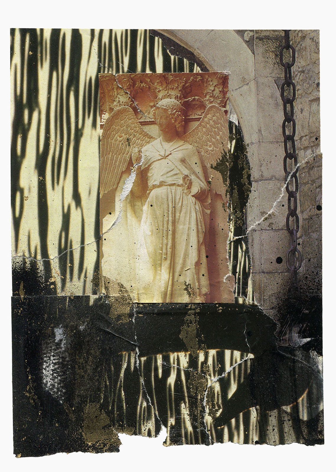 Inner Night series
(15 cm x 21 cm), collage, acrylic, gold leaf on paper, 2018 