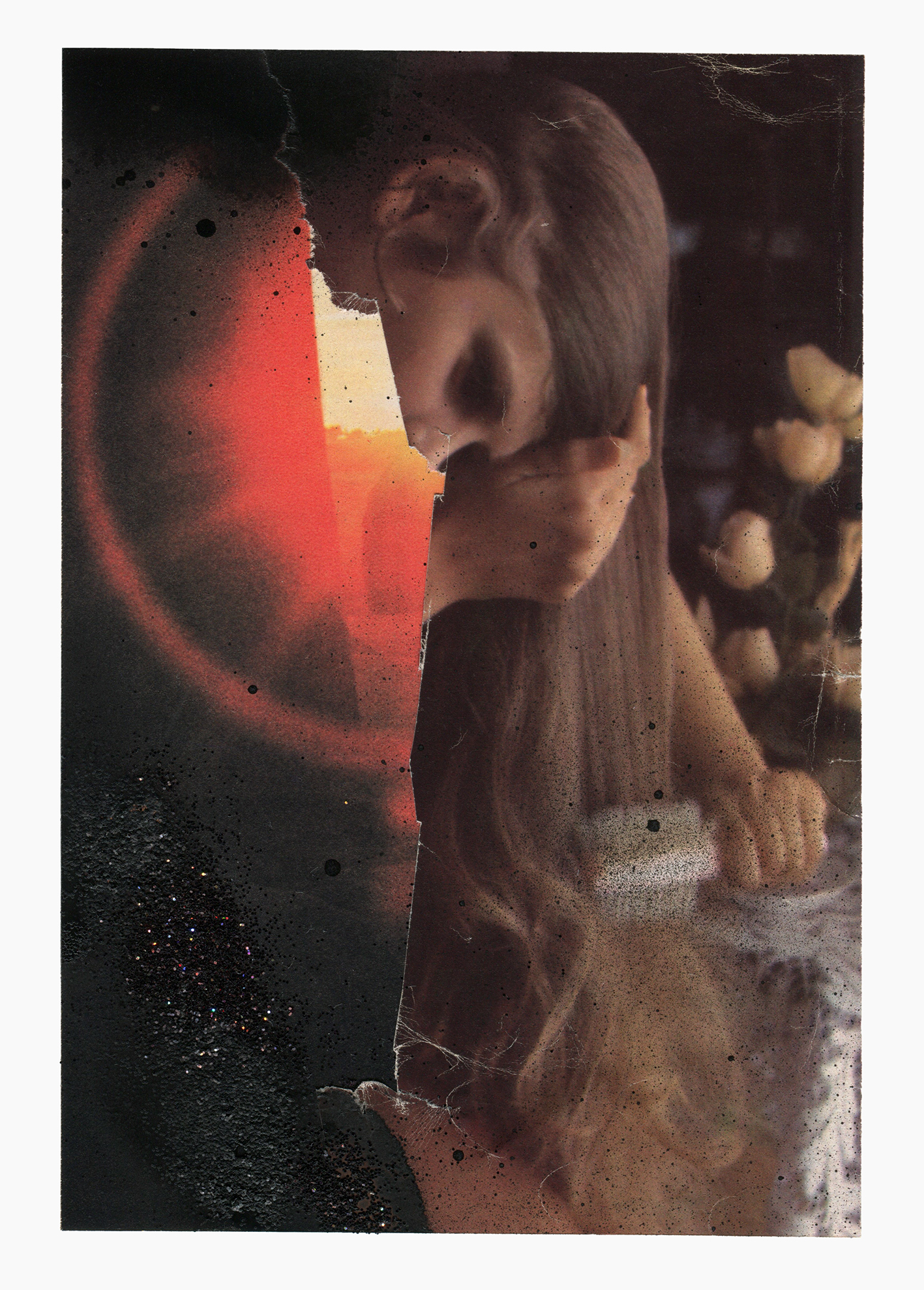 Inner Night series
(15 cm x 21 cm), collage, acrylic, glitter on paper, 2019 