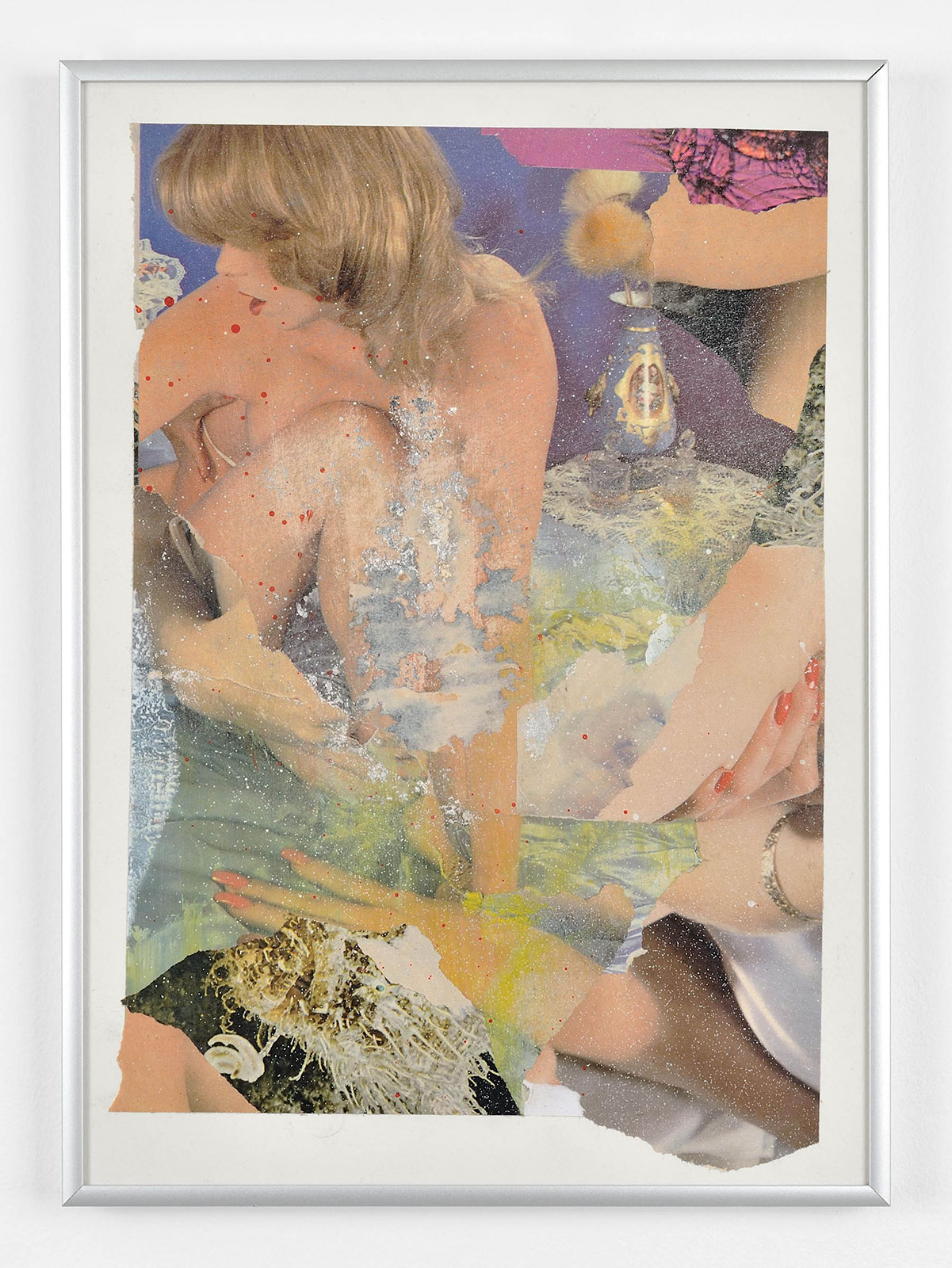 iris / escape ( of a long (forgotten legend
(25,5 cm x 36 cm), collage, silver leaf, acrylic on paper, 2015 