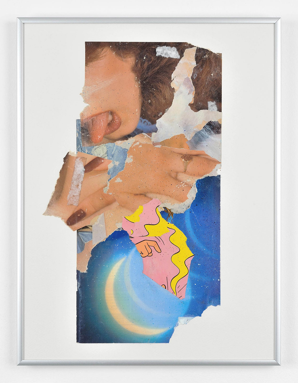 Disintegrating Pretender
(30,5 cm x 41 cm), collage, acrylic, feather on paper, 2015 