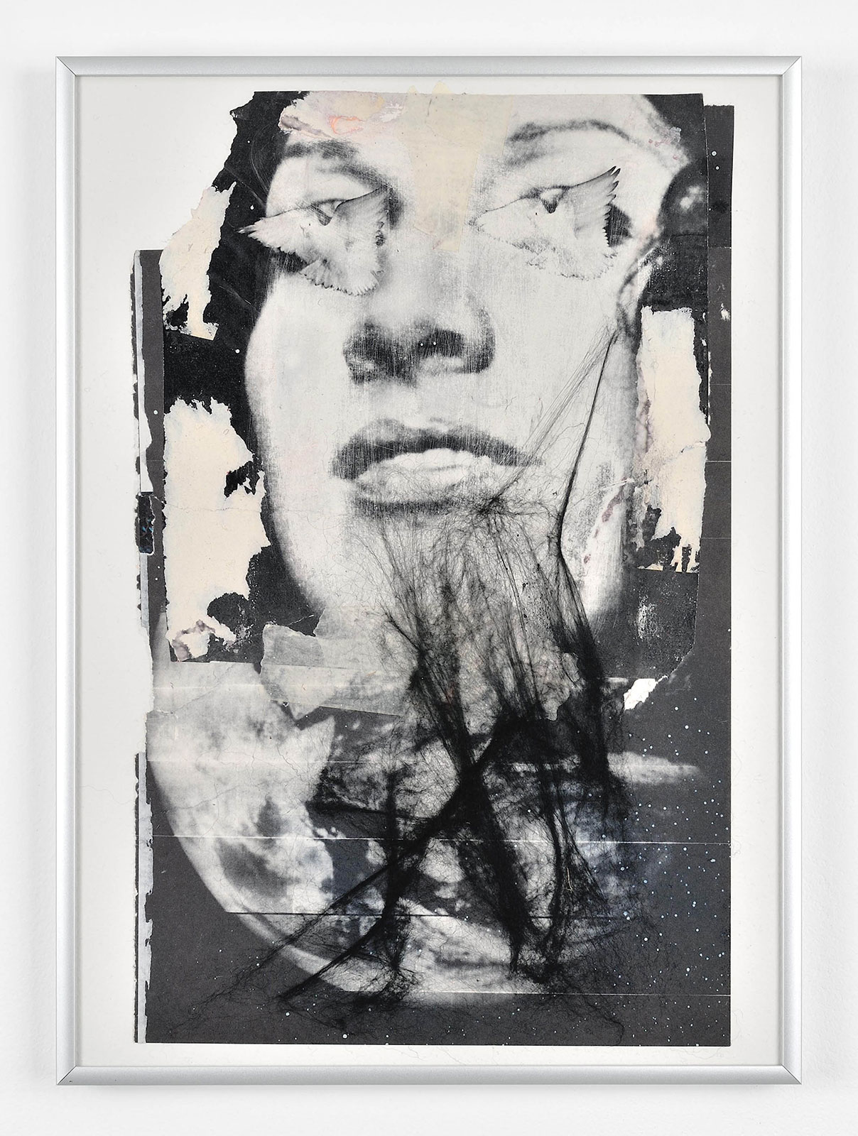 Faraway Glow (of a numb ( revolution
(25,5 cm x 36 cm), collage, tainted cotton, acrylic on paper, 2015 