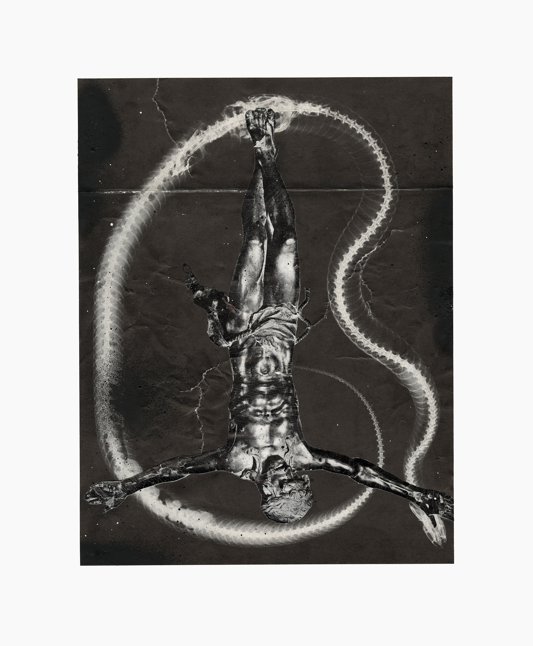 Untitled
(25,5 cm x 35 cm), collage, glitter, acrylic on paper, 2020 