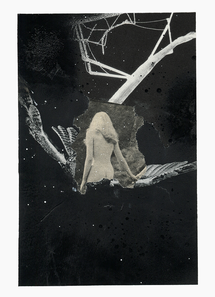 Inner Night series
(15 cm x 21 cm), collage, acrylic, glitter on paper, 2018 